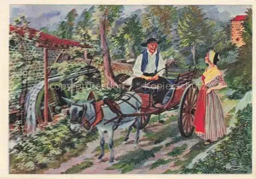 AK / Ansichtskarte Fontanas_Royat les Bains Limagne Moulin a eau Collection en parcourant l Auvergne Dessin Kuenstlerkarte 