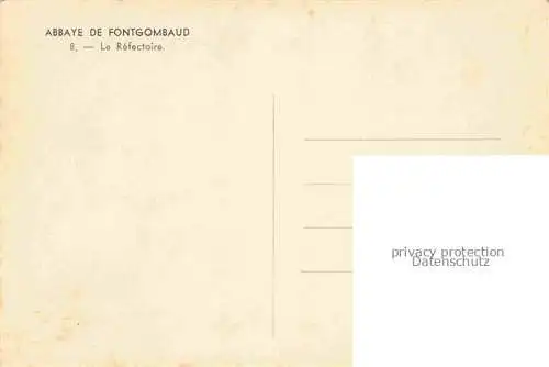 AK / Ansichtskarte Fontgombaud_Fontgombault_Blanc_36_Indre Abbaye le Refectoire 