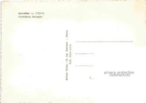 AK / Ansichtskarte Azerailles_Luneville_54_Meurthe et Moselle Eglise Architecte Bourgon 