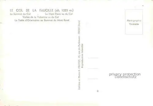 AK / Ansichtskarte Col_de_la_Faucille_Sichelberg_1323m_Gex_01_Ain Sommet du Col Mont Blanc vu du Col Vallee de la Valserine Table d Orientation Sommet du Mont Rond 