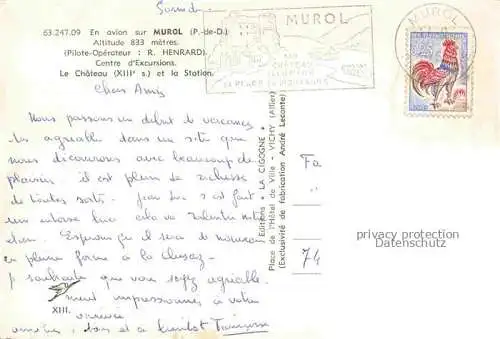 AK / Ansichtskarte Murol_Auvergne_Issoire_63_Puy de Dome Chateau XIIIe siecle et la Station vue aerienne 