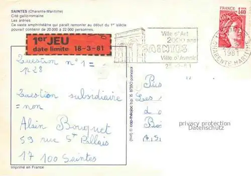 AK / Ansichtskarte Saintes_17_Charente Maritime Cite gallo romaine Arenes amphitheatre Eglise 
