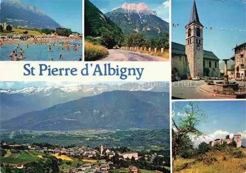 AK / Ansichtskarte St Pierre d_Albigny_73_Savoie Vues d ensemble Piscine Eglise vue panoramique Alpes 