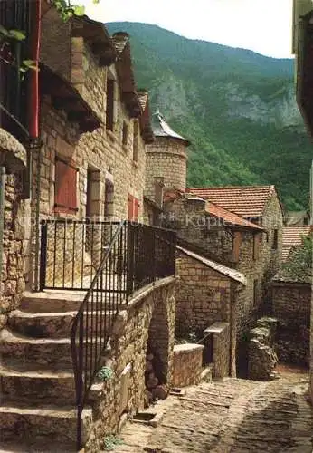 AK / Ansichtskarte Sainte Enimie_48_Lozere Vieille rue et vieilles maisons 