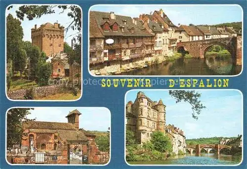 AK / Ansichtskarte Espalion_Rodez_12_Aveyron Tour de Masse Vieux quartiers sur le Lot Chapelle de Perse Chateau et le pont vieux 