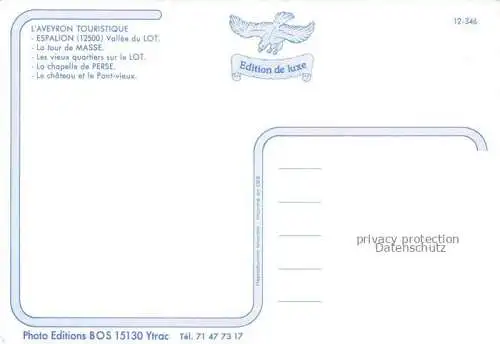 AK / Ansichtskarte Espalion_Rodez_12_Aveyron Tour de Masse Vieux quartiers sur le Lot Chapelle de Perse Chateau et le pont vieux 
