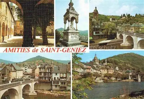 AK / Ansichtskarte St Geniez d_Olt Cloitre Bords du Lot Monument Talabot Pont 