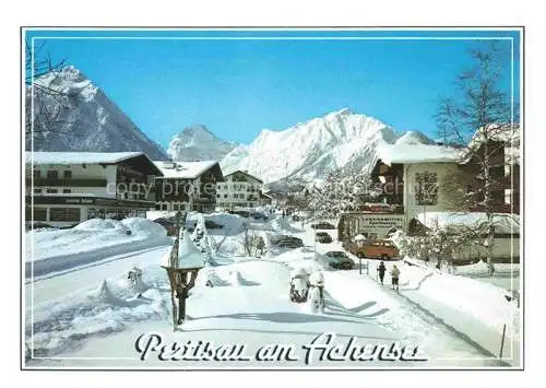 AK / Ansichtskarte Pertisau Achensee Tirol AT Tiefverschneite Ortspartie Alpenpanorama
