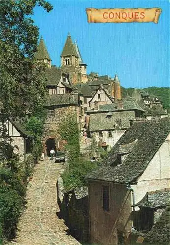 AK / Ansichtskarte Conques_Aveyron La Porte du Barry et Basilique Sainte Foy Conques Aveyron