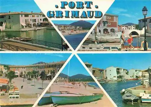 AK / Ansichtskarte PORT GRIMAUD_Draguignan_83_Var Vues d ensemble du port Centre Plage 