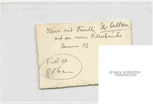 AK / Ansichtskarte St_Gallen_SANKT_GALLEN_SG Klaerli mit Frischli auf der neuen Sitterbruecke 