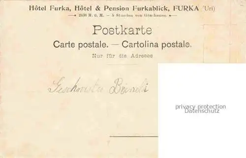 AK / Ansichtskarte Furkapasshoehe Hotel Furka und Hotel Furkablick Panorama Furkapasshoehe