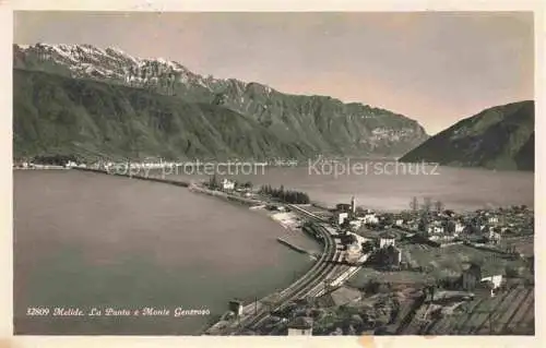 AK / Ansichtskarte Melide_Lago_di_Lugano_TI Fliegeraufnahme 