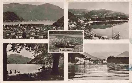 AK / Ansichtskarte Caslano_Lugano_TI Panorama Seepartien 