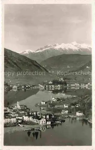 AK / Ansichtskarte Ponte Tresa_Lago_di_Lugano_TI Stretto di Lavena Panorama 