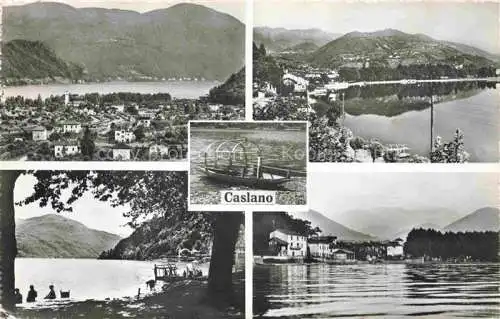 AK / Ansichtskarte Caslano_Lugano_TI Panorama Seepartien 