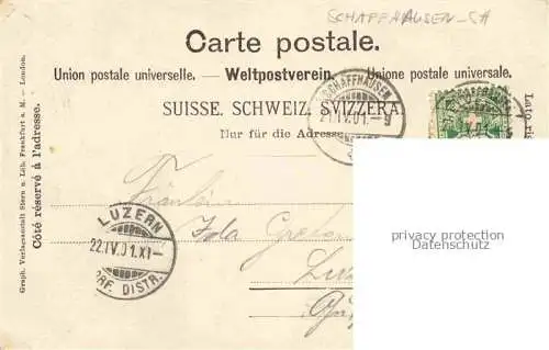 AK / Ansichtskarte SCHAFFHAUSEN__SH Rheinfall Postkutsche 