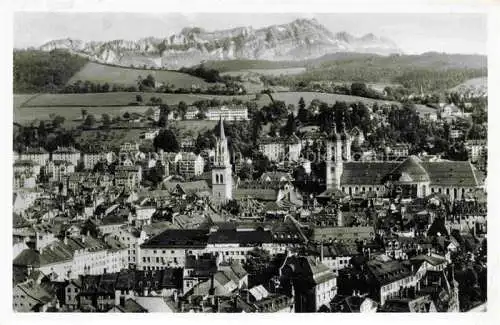 AK / Ansichtskarte St_Gallen_SANKT_GALLEN_SG Fliegeraufnahme mit Klosterkirche und Saentis 