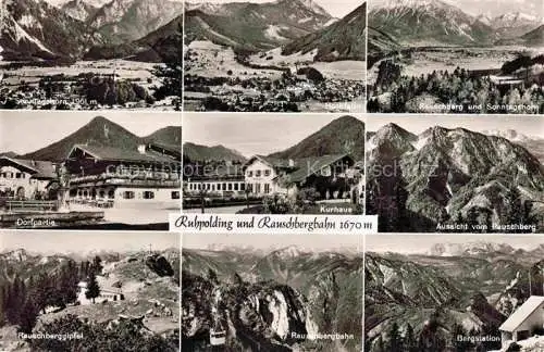 AK / Ansichtskarte Ruhpolding Bayern Panorama mit Rauschbergbahn Teilansichten