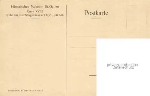 AK / Ansichtskarte St_Gallen_SANKT_GALLEN_SG Historisches Museum Stube aus dem Steigerhaus in Flawil 