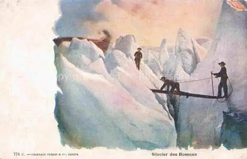 AK / Ansichtskarte Bossons_Glacier_des_Lausanne_VD Glacier Bergsteiger 