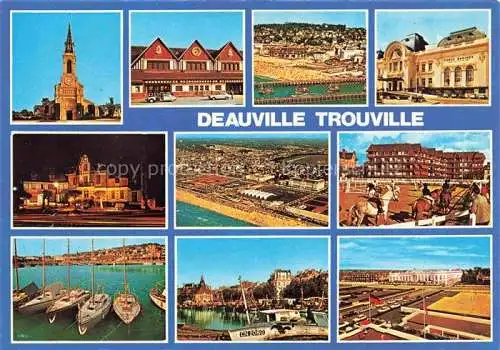 AK / Ansichtskarte DEAUVILLE SUR MER_14_Calvados et Trouville Eglise Panorama Vue aerienne Chateau Le Port 