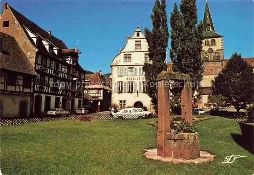 AK / Ansichtskarte Turckheim_Tuerkheim_Elsass_Colmar_68_Haut Rhin Rue du Conseil Mairie et l Hotel des Deux Chefs 