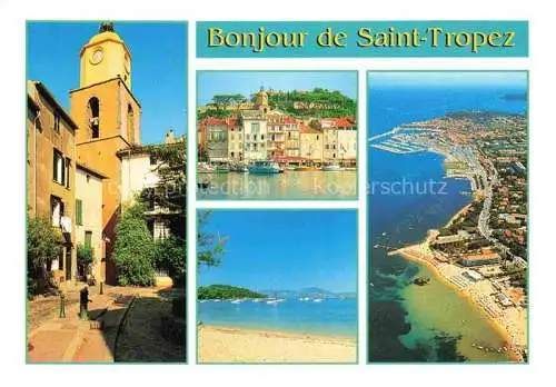 AK / Ansichtskarte Saint_Tropez_Var Ruelle le port vue aerienne baie des Canebiers Saint_Tropez_Var