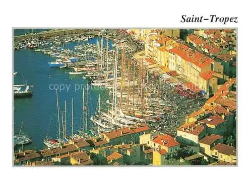 AK / Ansichtskarte Saint_Tropez_Var Le port et les quais Vue aerienne Saint_Tropez_Var