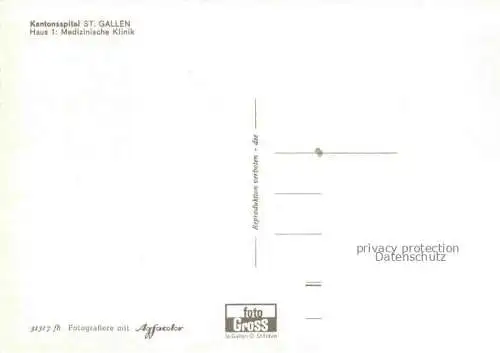 AK / Ansichtskarte St_Gallen_SANKT_GALLEN_SG Kantonsspital Haus 1 
