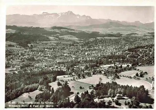 AK / Ansichtskarte St_Gallen_SANKT_GALLEN_SG Fliegeraufnahme Wildpark St Peter und Paul mit Saentis 