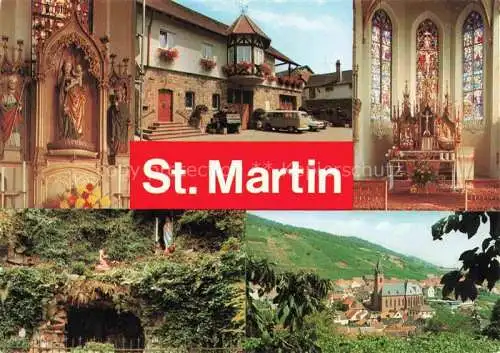AK / Ansichtskarte St Martin Weinstrasse Pfalz Kirche Inneres Lourdes Grotte Panorama