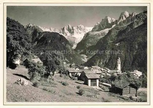 AK / Ansichtskarte Soglio_Maloja_GR Blick auf Sciora Gruppe Piz Cengalo und Badile 