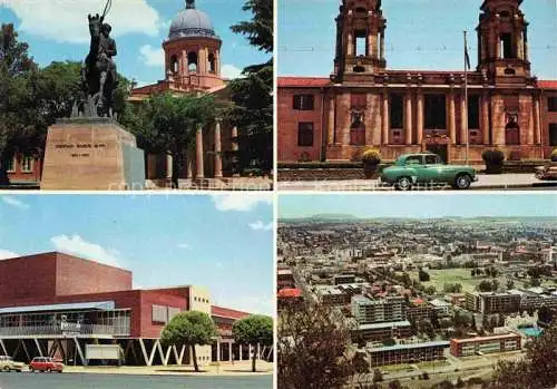 AK / Ansichtskarte Bloemfontein RSA Southafrica General de Wet's Statue City Hall Civic Theatre Vie from Naval Hill