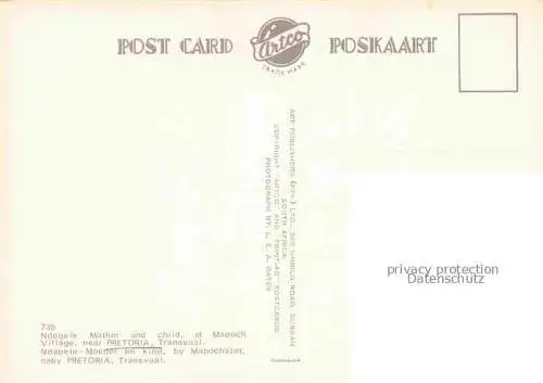 AK / Ansichtskarte Pretoria Gauteng RSA Ndebeli Mother and child at Mapoch Village