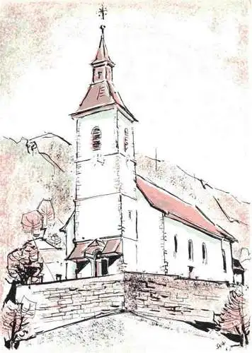 AK / Ansichtskarte Soulce_Delemont_JU Eglise Illustration 