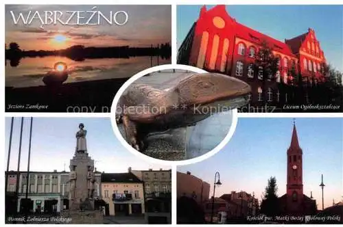 AK / Ansichtskarte Wabrzezno Briesen Westpreussen PL Jezimo Zamkoue Liceum Ogolnoksztafcace Kosciol pw Matkj Bozej Kralowej Polski Pomnik Zolnieza Polskiego