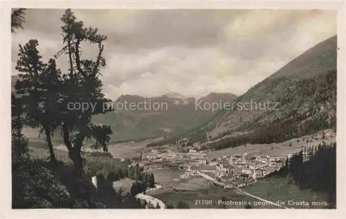 AK / Ansichtskarte Pontresina_GR Panorama Blick gegen die Crasta mora Albula Alpen 