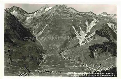 AK / Ansichtskarte Zarcuns_Sedrun_GR Panorama Blick gegen Val Strims und Oberalpstock 