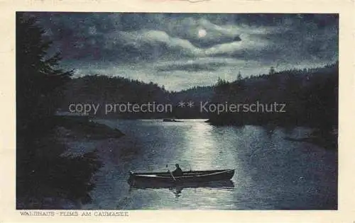 AK / Ansichtskarte Waldhaus_Flims_GR Partie am Caumasee bei Vollmond 