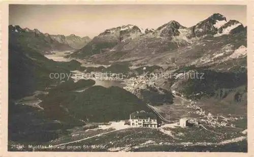 AK / Ansichtskarte Muottas_Muraigl_Muottas_Murail_2453m_GR Panorama Blick gegen St. Moritz Alpen 
