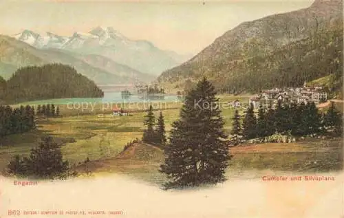 AK / Ansichtskarte Campfer_St_Moritz_GR Panorama Silvaplana Alpen Campfer_St_Moritz_GR
