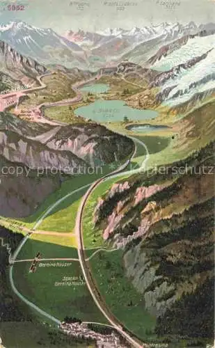 AK / Ansichtskarte Pontresina_GR und Umgebung aus der Vogelperspektive Panoramakarte 