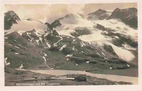 AK / Ansichtskarte Ospizio_Bernina Berninahospiz und Piz Cambrena Gebirgspass Alpen Gletscher Ospizio Bernina