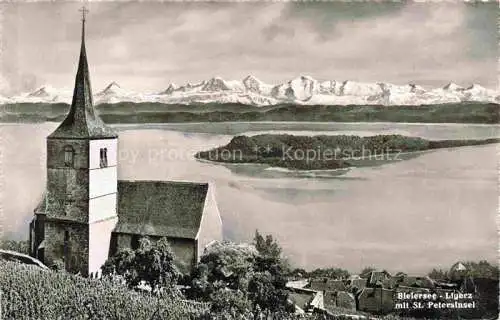 AK / Ansichtskarte Gleresse_Ligerz_Bielersee_BE et l Ile de St. Pierre Lace de Bienne Alpes 