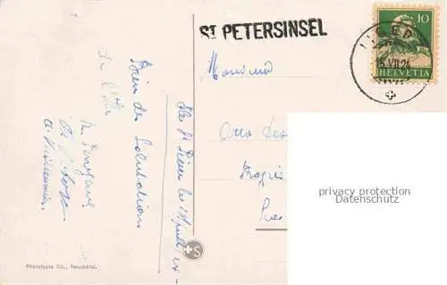 AK / Ansichtskarte St_Petersinsel_Sankt_Petersinsel_Erlach_BE und die Alpen 