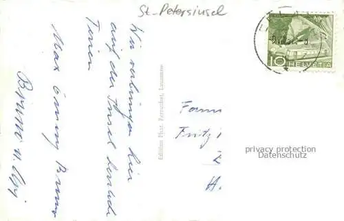 AK / Ansichtskarte Erlach_Bielersee_BE Blick zur St. Petersinsel Ile de St. Pierre 