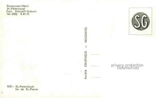 AK / Ansichtskarte Erlach_Bielersee_BE Restaurant Hotel St. Petersinsel 