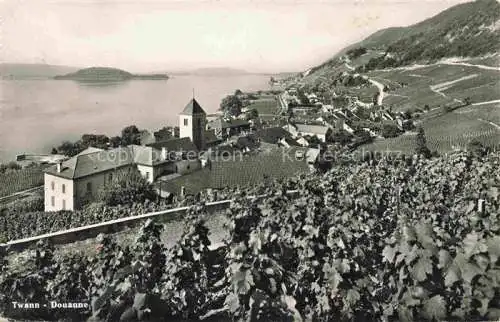 AK / Ansichtskarte Twann_Nidau_BE Panorama Weinberge Blick auf Bielersee 