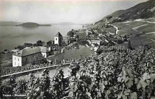 AK / Ansichtskarte Twann_Nidau_BE Panorama Weinberge Blick auf Bielersee 